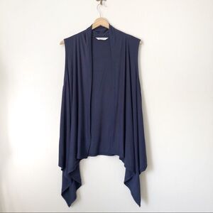 Athleta Navy Blue Drape asymmetrical Cardigan